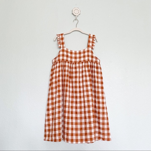 SHEIN Dresses & Skirts - NWOT•SHEIN•Brown & White Gingham Mini Dress